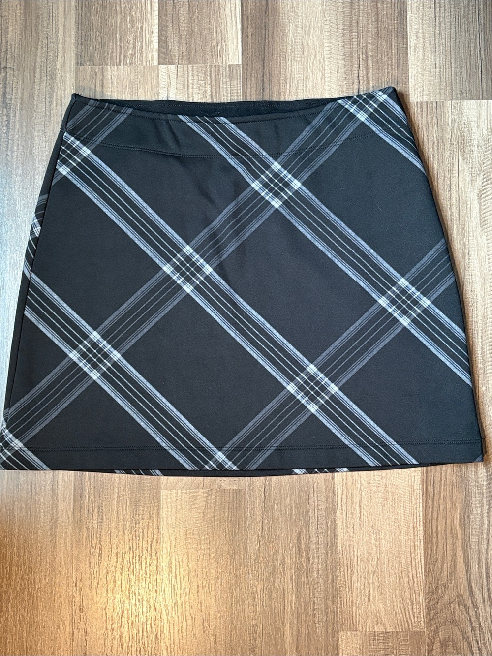 Athleta Black Plaid Mini Skirt